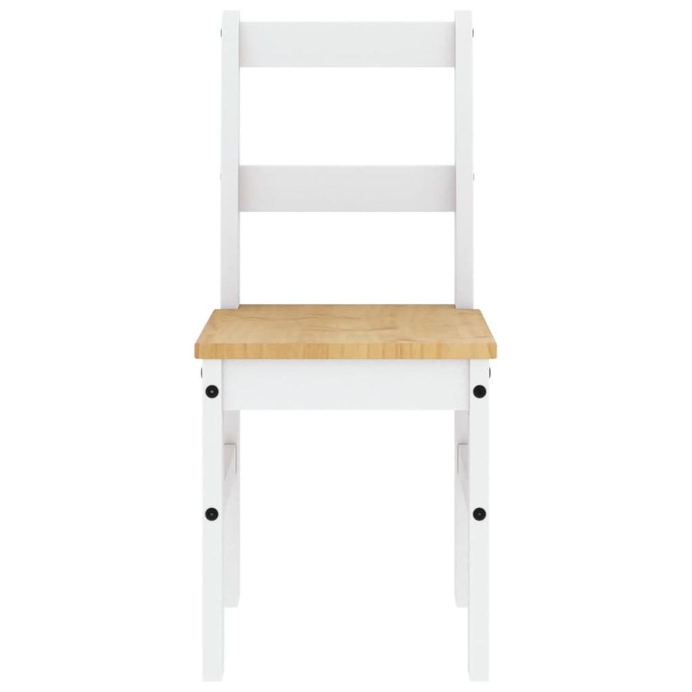 vidaXL Dining Chairs 2 pcs Panama White 40x46x90 cm Solid Wood Pine - Wooden Chairs from vidaXL