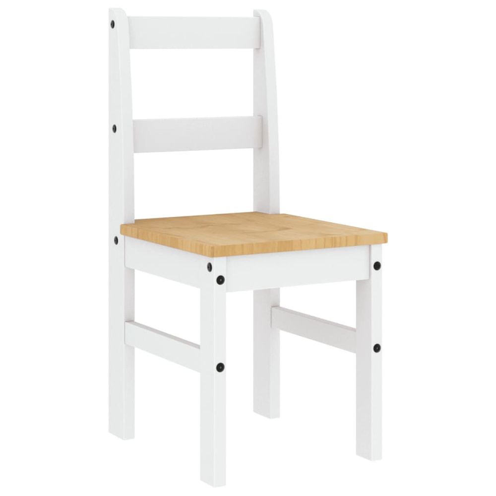 vidaXL Dining Chairs 2 pcs Panama White 40x46x90 cm Solid Wood Pine - Wooden Chairs from vidaXL
