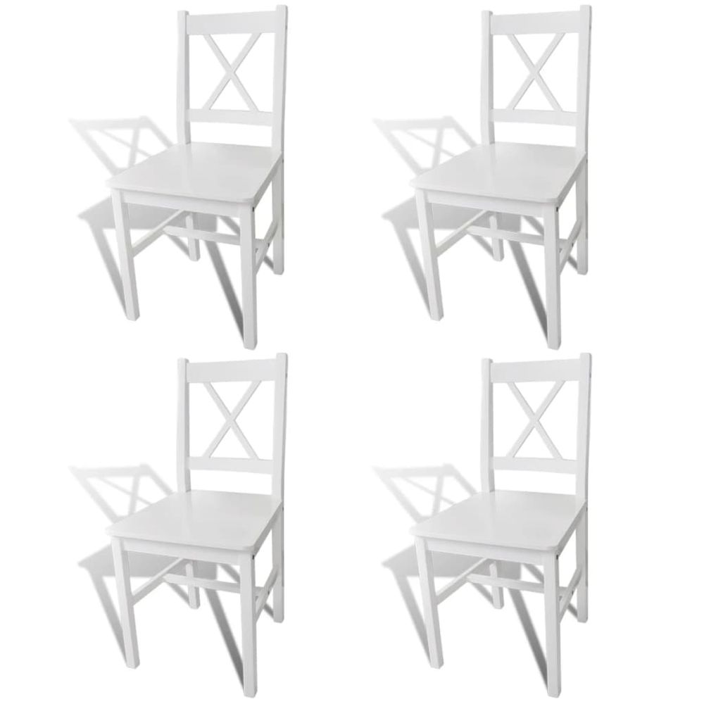 Dining Chairs 6 pcs vidaXL White Pinewood - Wooden Chairs from vidaXL