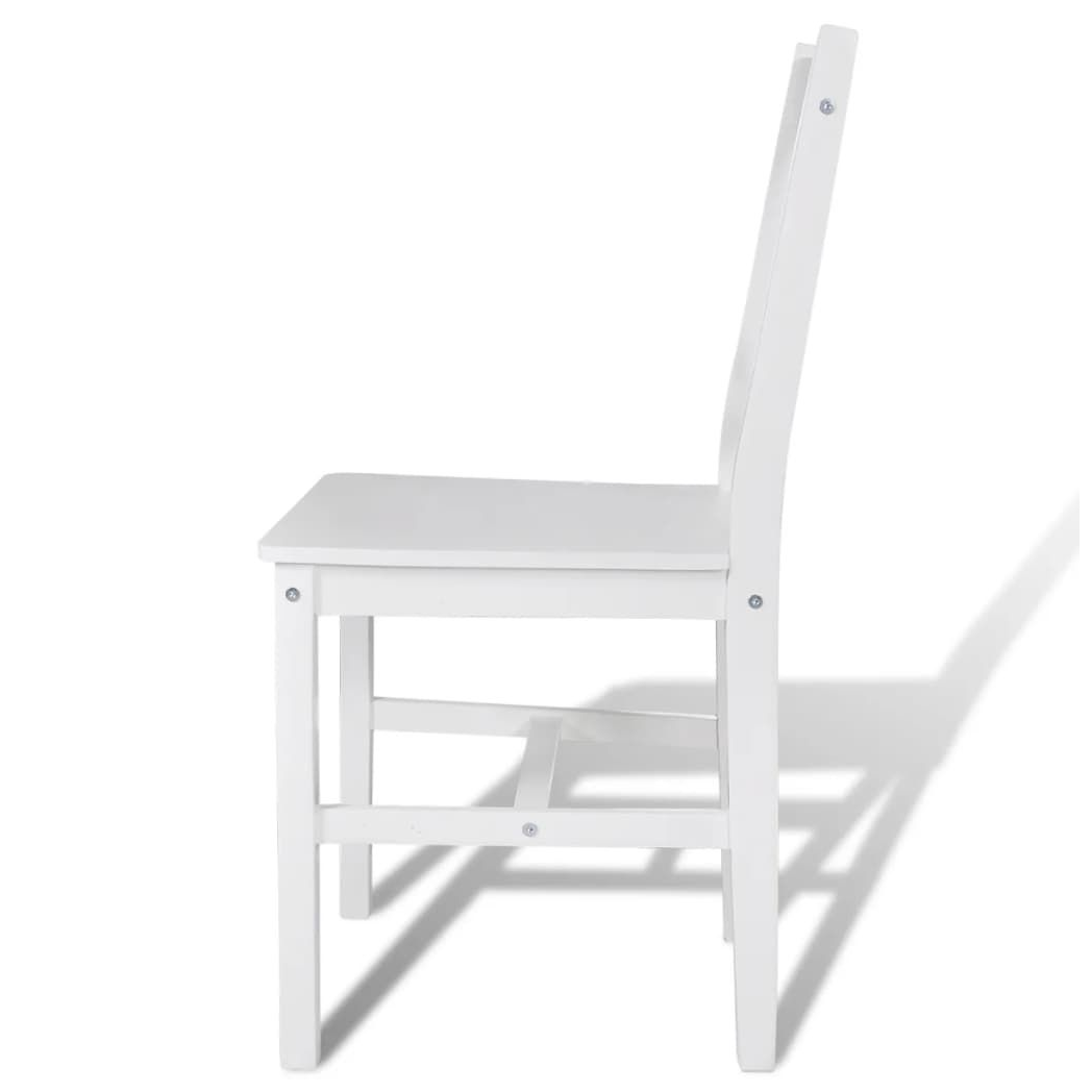Dining Chairs 6 pcs vidaXL White Pinewood - Wooden Chairs from vidaXL