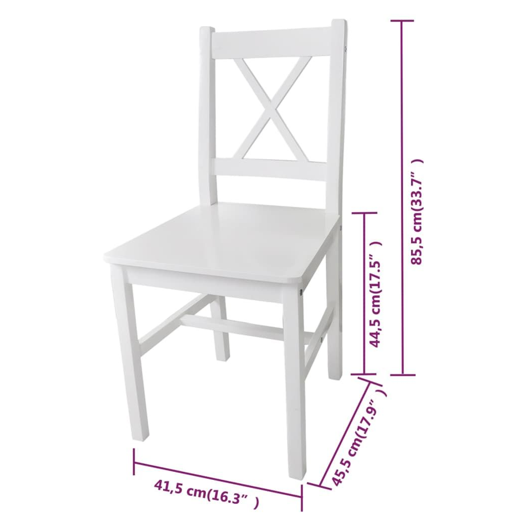 Dining Chairs 6 pcs vidaXL White Pinewood - Wooden Chairs from vidaXL