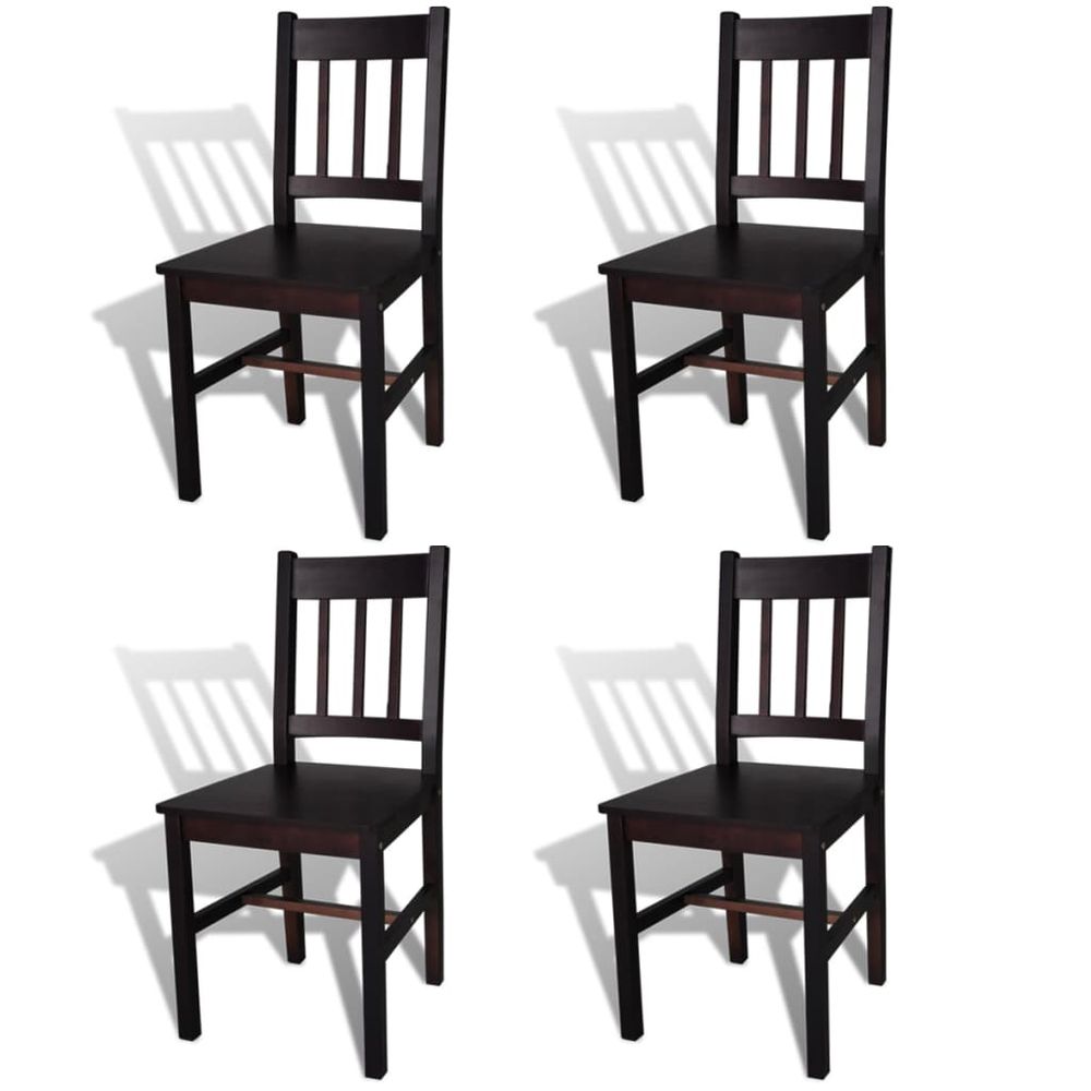 Dining Chairs 6 pcs vidaXL White Pinewood - Wooden Chairs from vidaXL