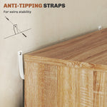 Vinsetto Mobile Filing Cabinet, 5-drawer File Cabinet with Wheels, Oak - Home Symphony