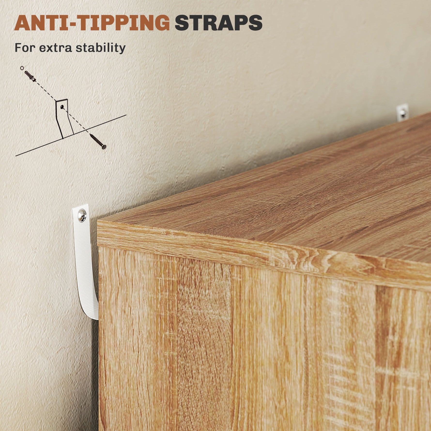 Vinsetto Mobile Filing Cabinet, 5-drawer File Cabinet with Wheels, Oak - Home Symphony