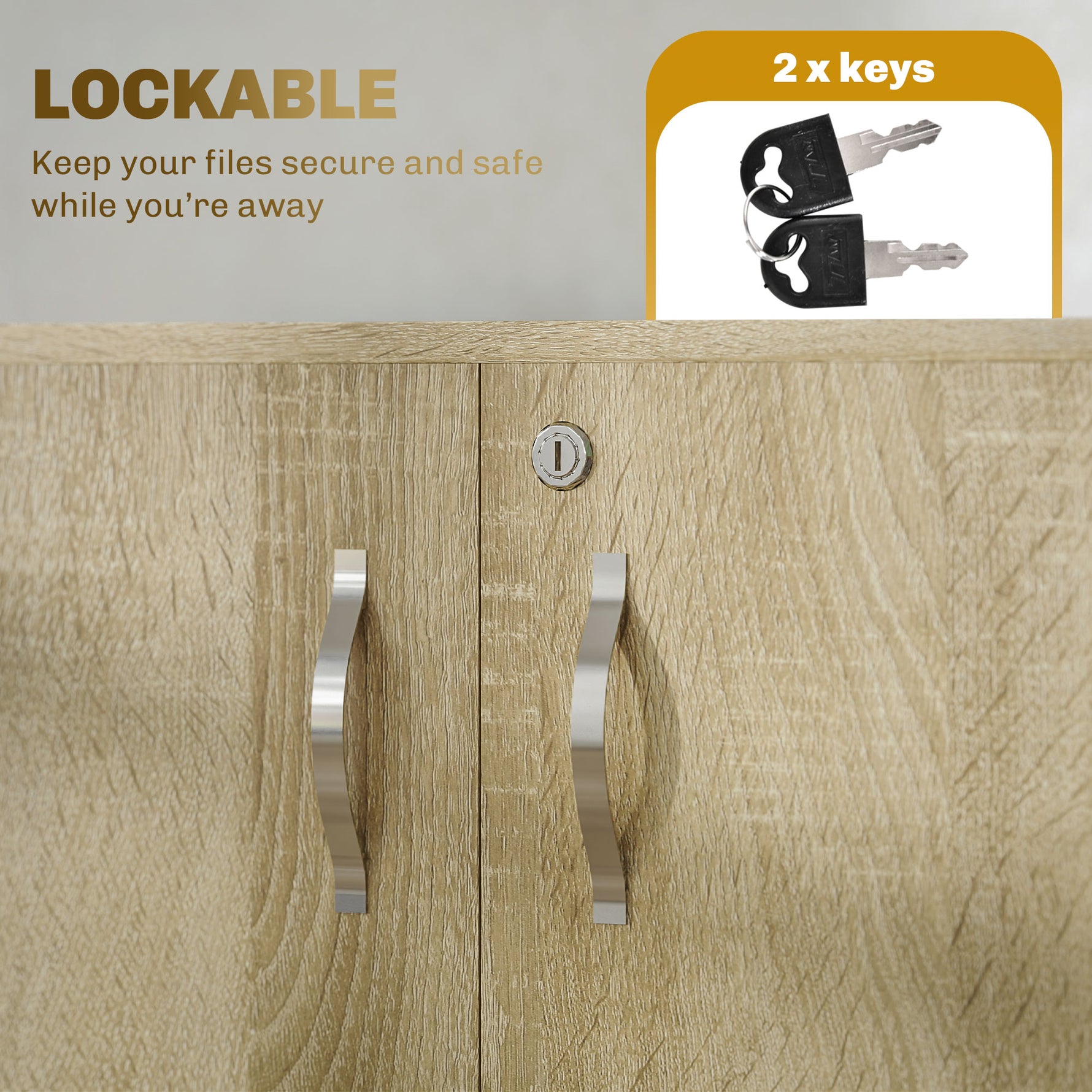 Vinsetto 2-Tier Locking Filing Cabinet Office Storage Cabinet - Filing Cabinet from Vinsetto