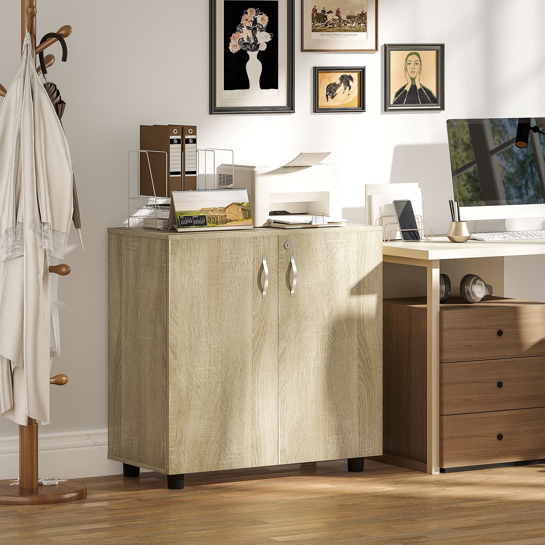 Vinsetto 2-Tier Locking Filing Cabinet Office Storage Cabinet - Filing Cabinet from Vinsetto