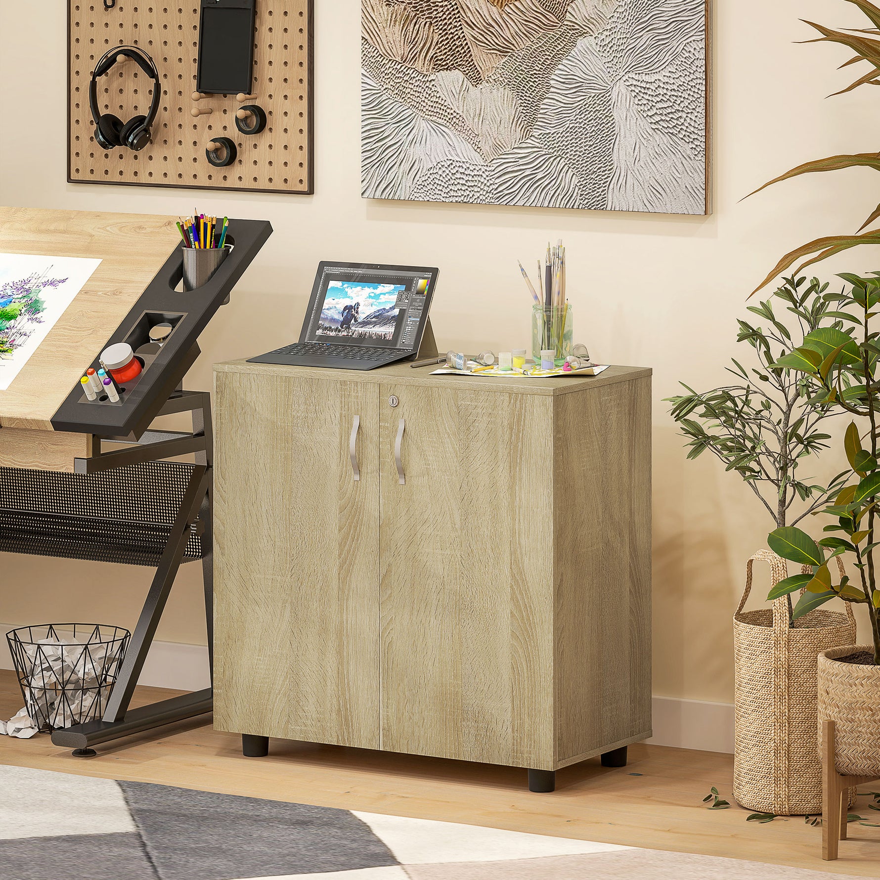 Vinsetto 2-Tier Locking Filing Cabinet Office Storage Cabinet - Filing Cabinet from Vinsetto