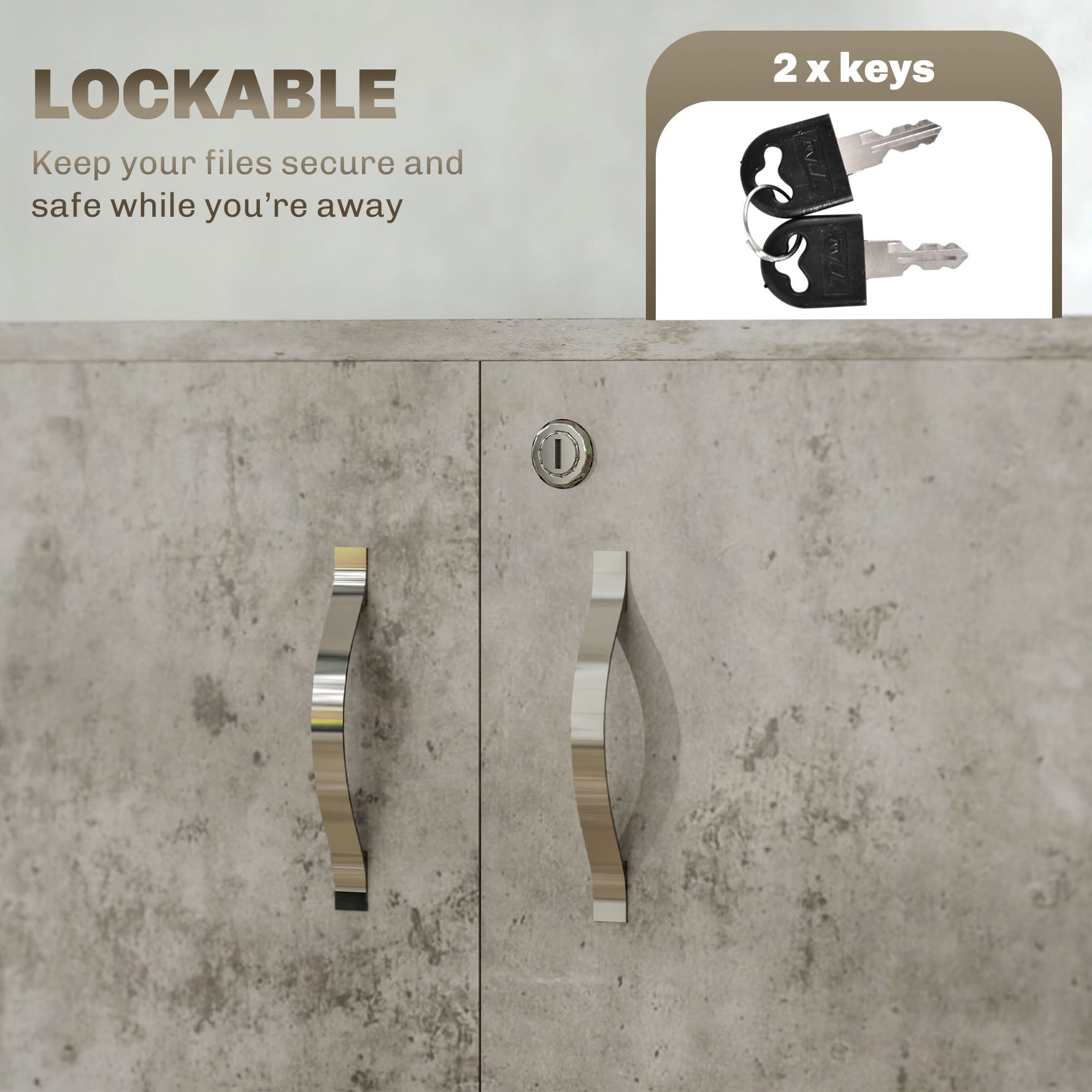 Vinsetto 2-Tier Locking Filing Cabinet Office Storage Cabinet - Filing Cabinet from Vinsetto