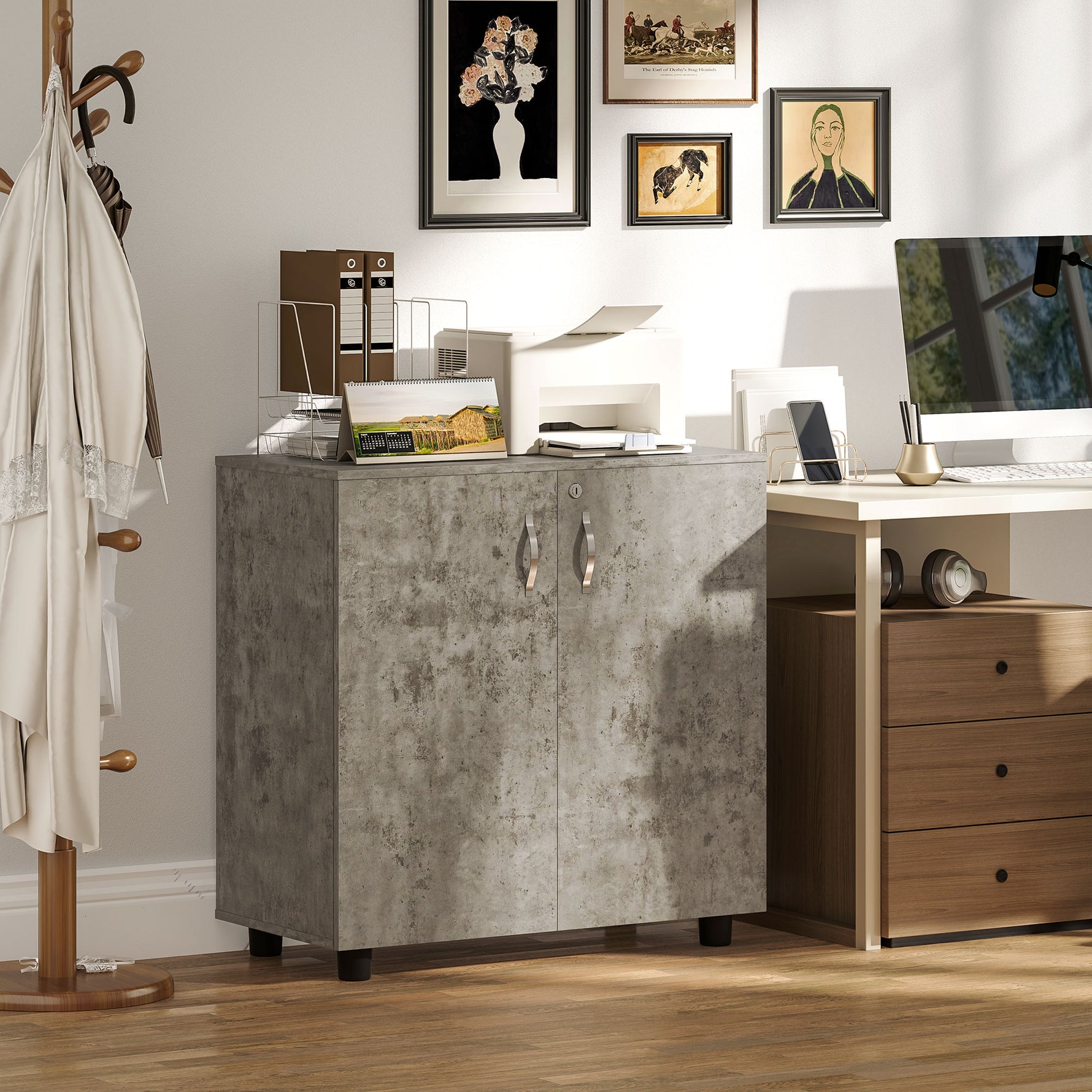 Vinsetto 2-Tier Locking Filing Cabinet Office Storage Cabinet - Filing Cabinet from Vinsetto