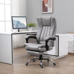 6-Point Vibrating Massage Office Chair w/ Microfibre Upholstery Arms Grey - Office Chair from Vinsetto