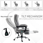 6-Point Vibrating Massage Office Chair w/ Microfibre Upholstery Arms Grey - Office Chair from Vinsetto