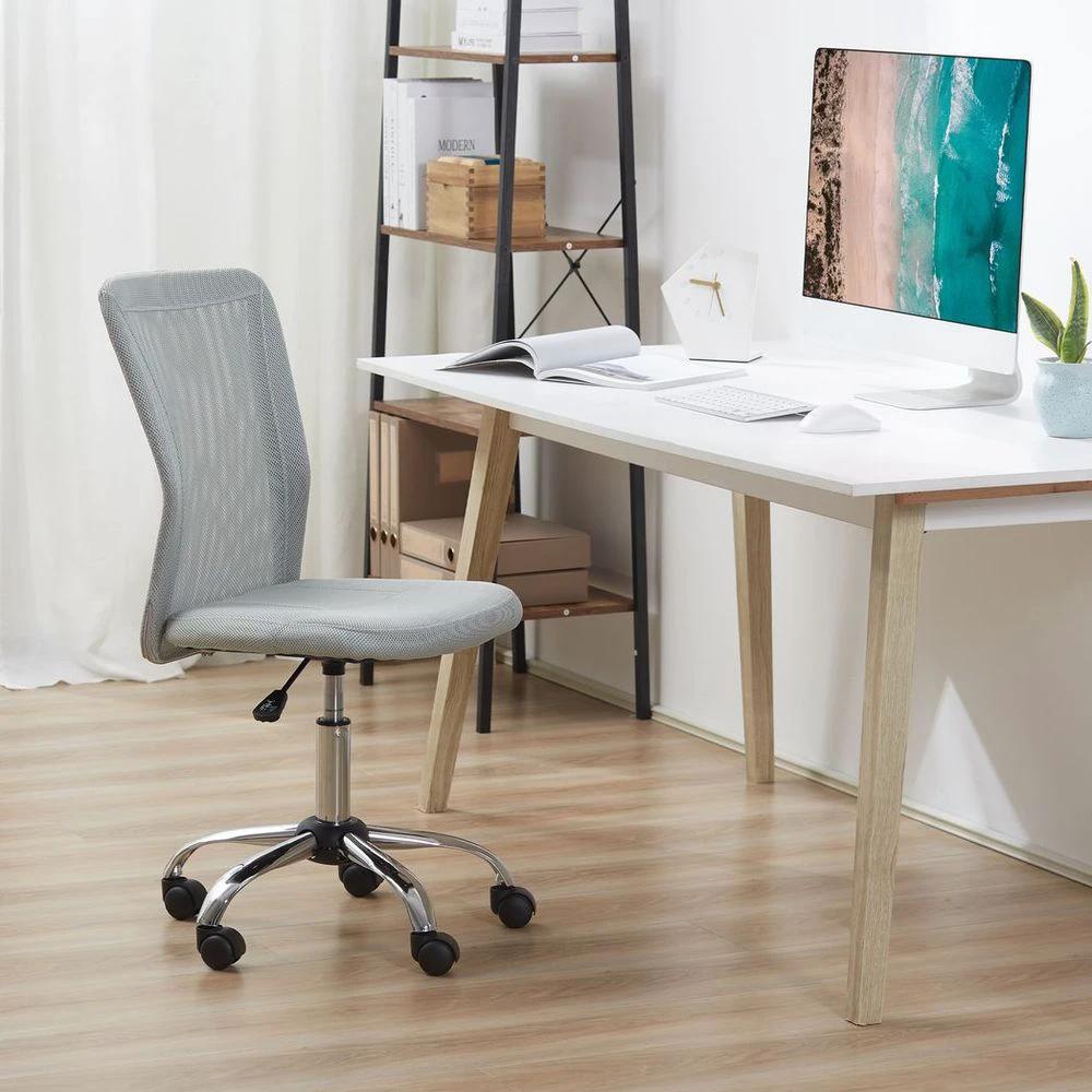 Vinsetto Armless Office Chair Ergonomic Padded Height Adjustable Mesh Back 5 Wheels - Office Chair