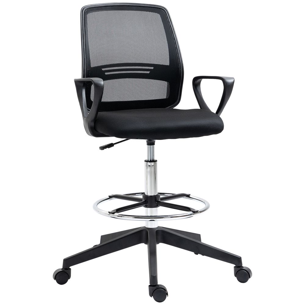Drafting Chair Tall Office Chair with Adjustable Height and Footrest - Office Chair from Vinsetto