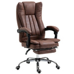 Executive Office Chair Computer Swivel Chair for Home with Arm, Footrest, Brown - Office Chair from Vinsetto