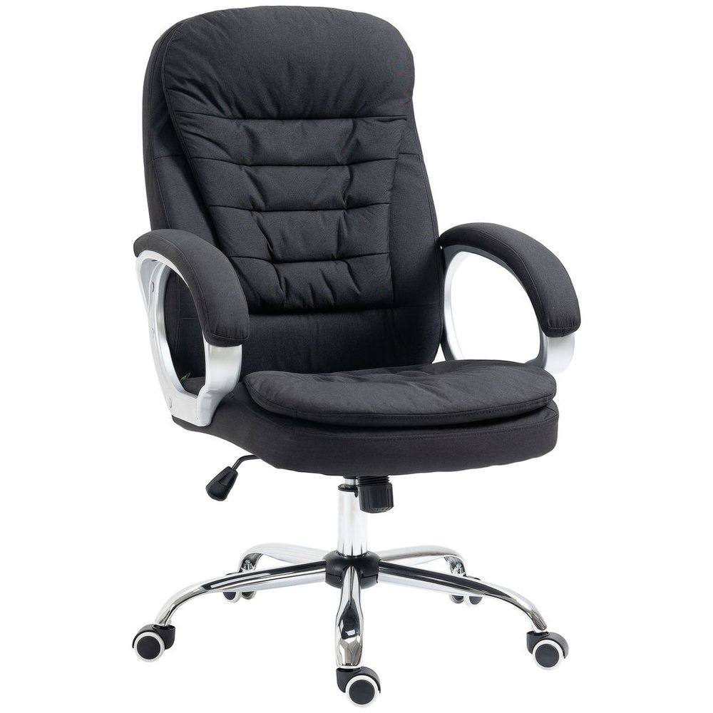 Executive Office Chair with 360 Swivel Wheels Armrests Adjustable Height Black - Office Chair from Vinsetto