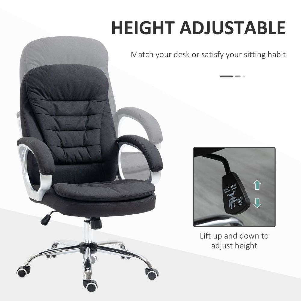 Executive Office Chair with 360 Swivel Wheels Armrests Adjustable Height Black - Office Chair from Vinsetto