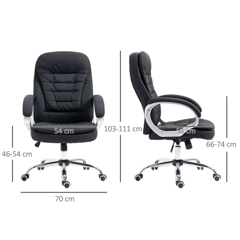 Executive Office Chair with 360 Swivel Wheels Armrests Adjustable Height Black - Office Chair from Vinsetto