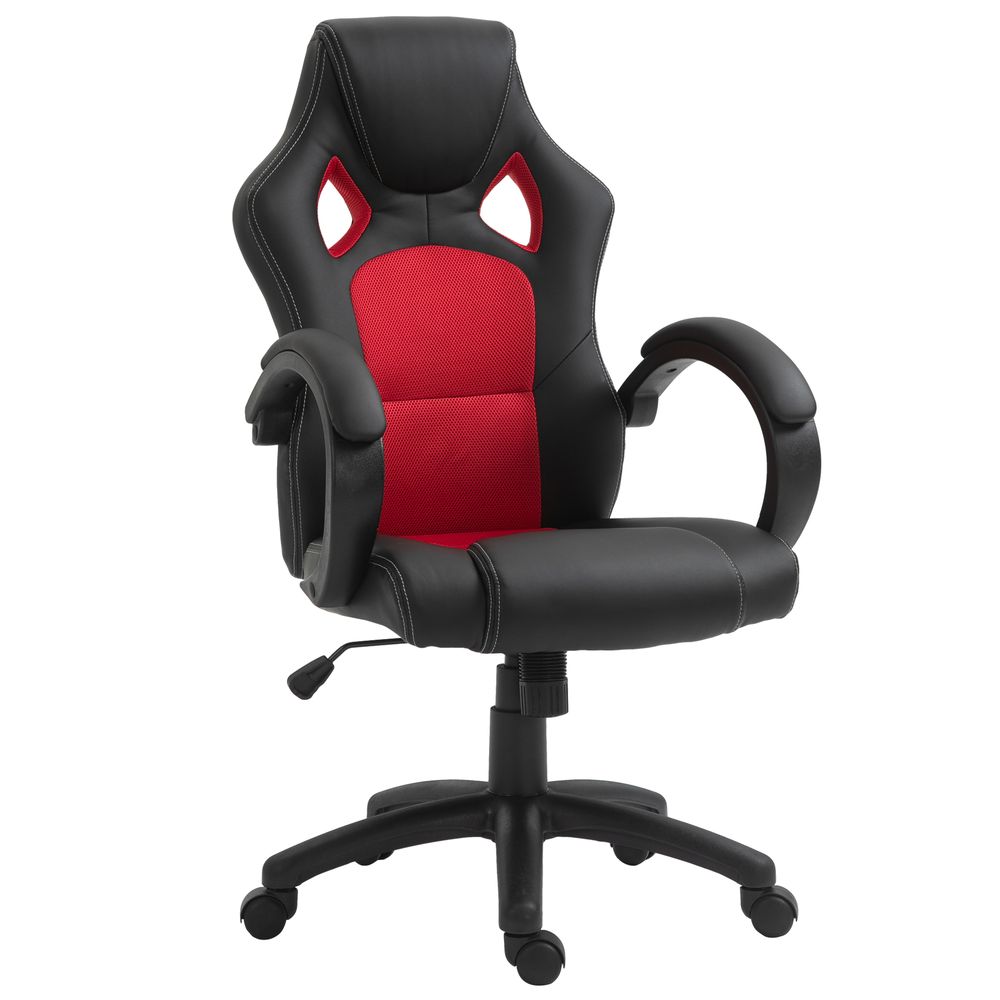Executive Racing Swivel Gaming Office Chair PU Leather Computer Desk Chair Black - Office Chair from Vinsetto