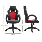 Executive Racing Swivel Gaming Office Chair PU Leather Computer Desk Chair Black - Office Chair from Vinsetto