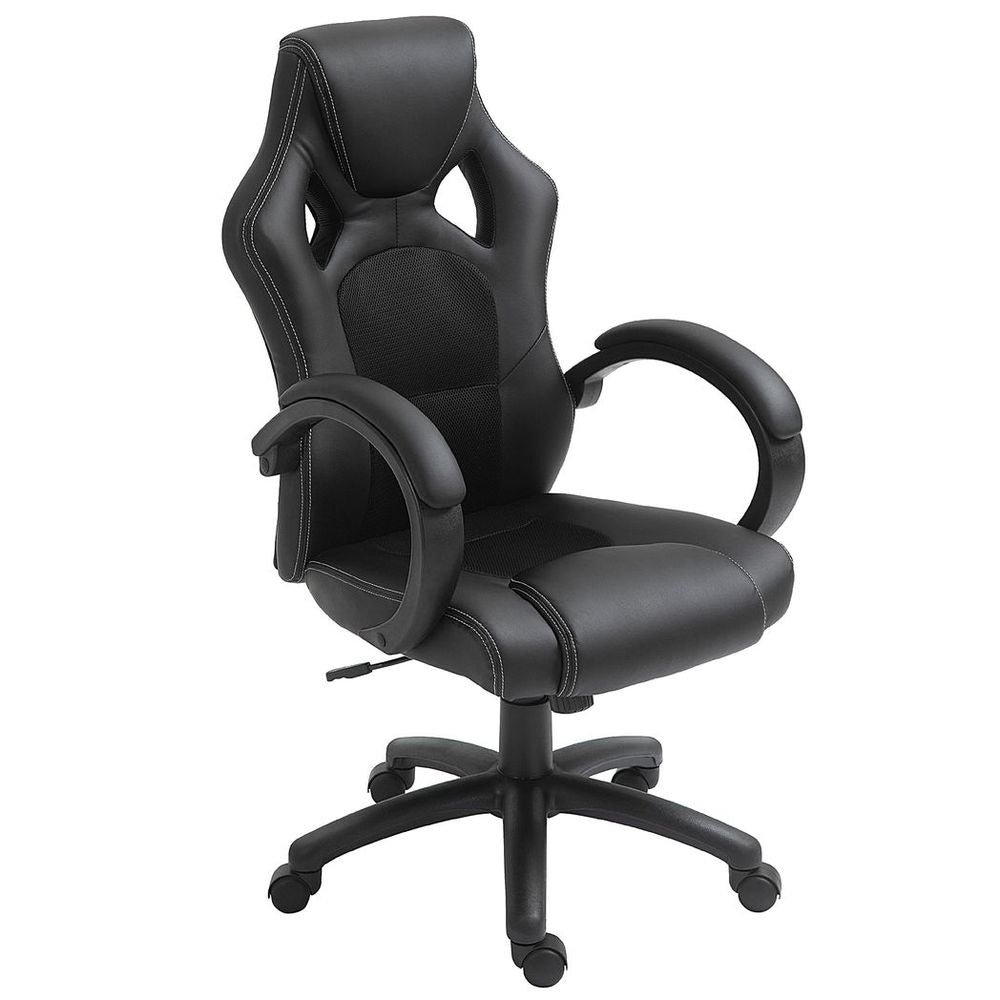 Executive Racing Swivel Gaming Office Chair PU Leather Computer Desk Chair Black - Office Chair from Vinsetto