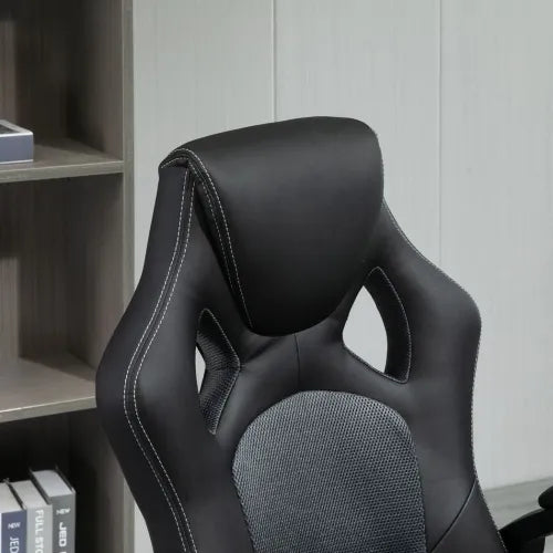 Executive Racing Swivel Gaming Office Chair PU Leather Computer Desk Chair Grey - Office Chair from Vinsetto