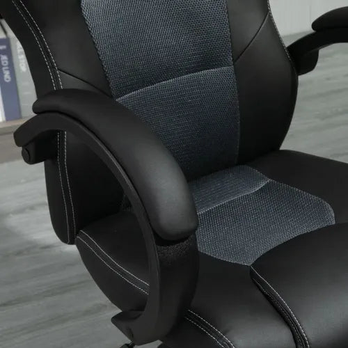 Executive Racing Swivel Gaming Office Chair PU Leather Computer Desk Chair Grey - Office Chair from Vinsetto