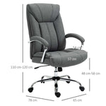High Back Home Office Chair Computer Desk Chair w/ Arm, Swivel Wheels, Grey - Office Chair from Vinsetto