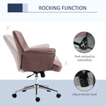 Microfibre Office Chair Desk Chair with Swivel Wheels Tilt Function, Red - Office Chair from Vinsetto