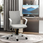 Office Chair Linen Swivel Computer Desk Chair Home Study Task Chair, Light Grey - Office Chair from Vinsetto