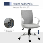 Office Chair Linen Swivel Computer Desk Chair Home Study Task Chair, Light Grey - Office Chair from Vinsetto