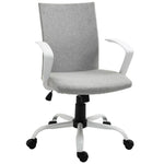 Office Chair Linen Swivel Computer Desk Chair Home Study Task Chair, Light Grey - Office Chair from Vinsetto