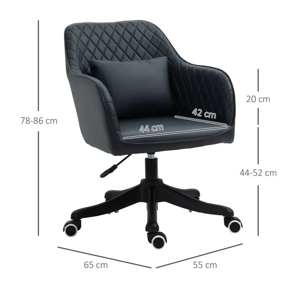 Office Chair with Rechargeable Electric Vibration Massage Lumbar Pillow, Wheels - Office Chair from Vinsetto