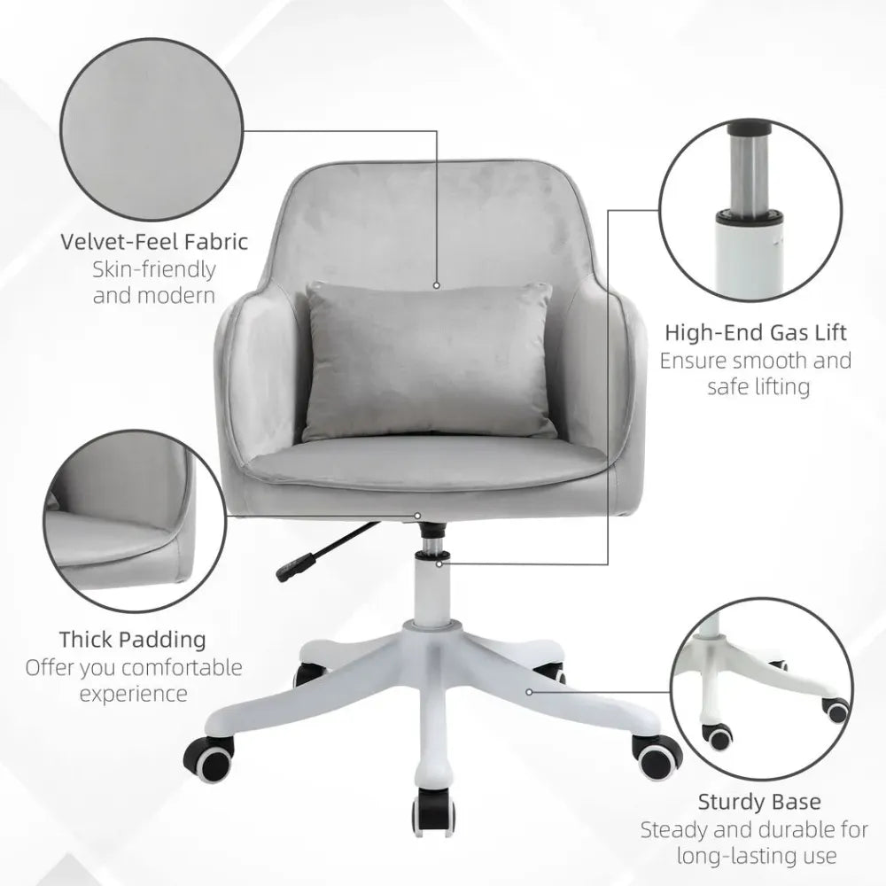 Office Chair with Rechargeable Electric Vibration Massage Lumbar Pillow, Wheels - Office Chair from Vinsetto