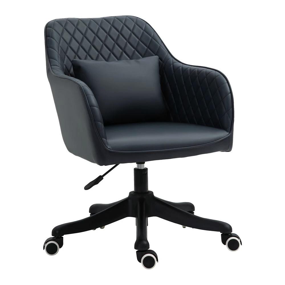 Office Chair with Rechargeable Electric Vibration Massage Lumbar Pillow, Wheels by Vinsetto