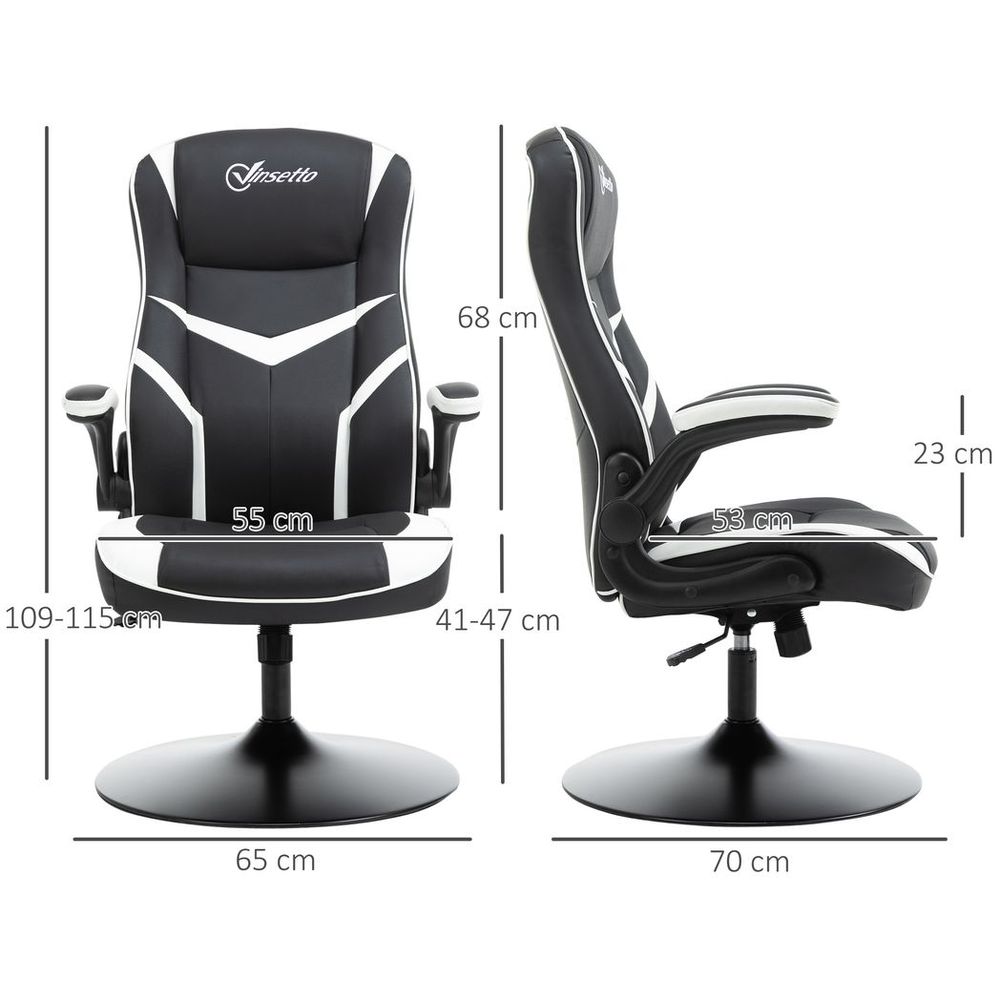 Racing Office Chair PVC Leather Computer Gaming Height Adjustable - Office Chair from Vinsetto