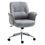 Swivel Computer Office Chair Mid Back Desk Chair for Home, Light Grey - Office Chair from Vinsetto
