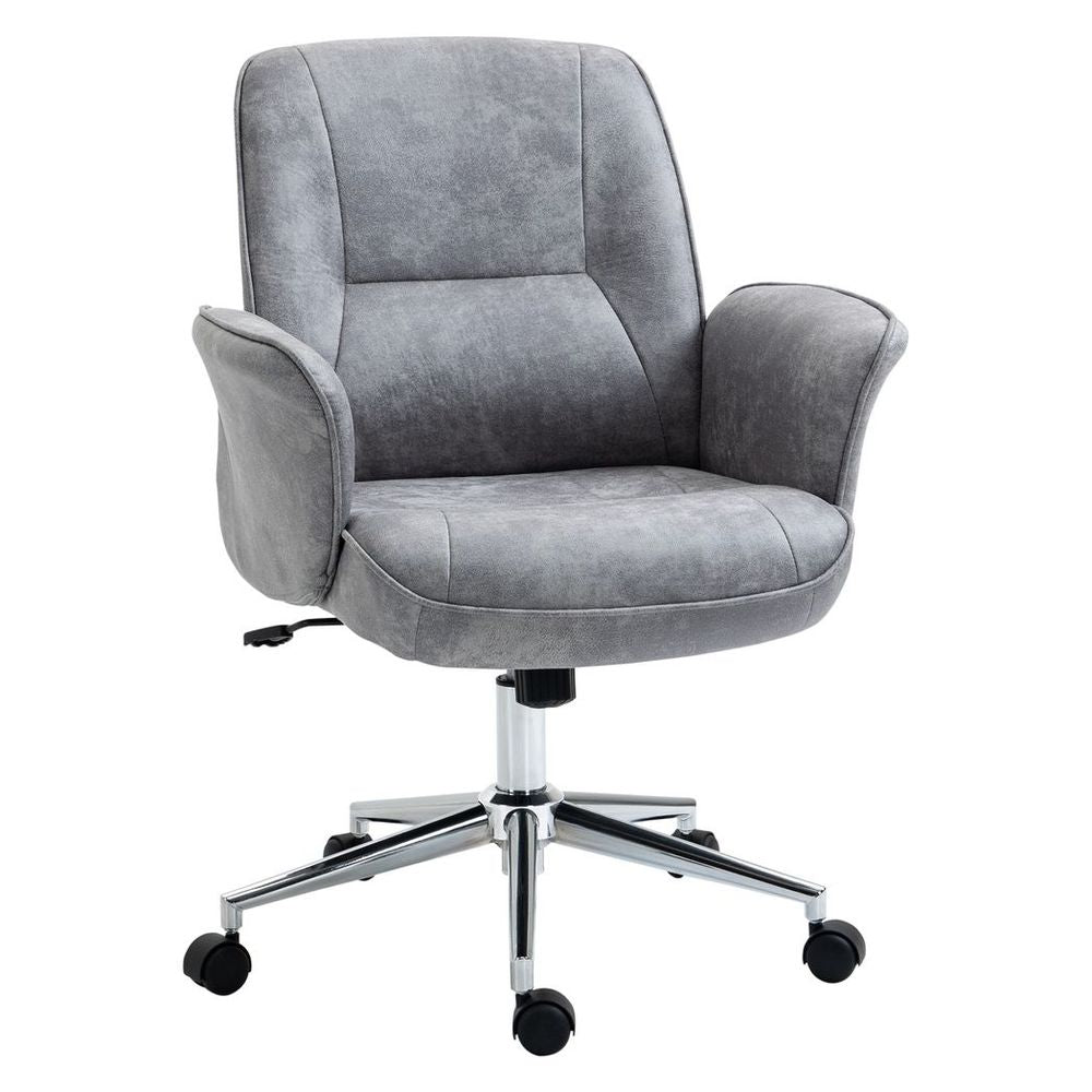 Swivel Computer Office Chair Mid Back Desk Chair for Home, Light Grey - Office Chair from Vinsetto