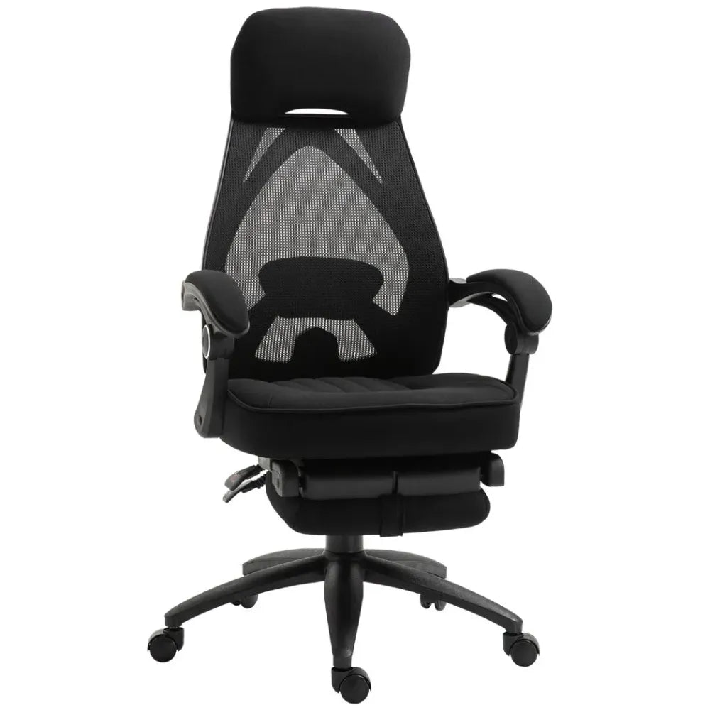 Swivel Office Chair Recliner Lunch Break Chair Adjustable Height w/ Footrest - Office Chair from Vinsetto