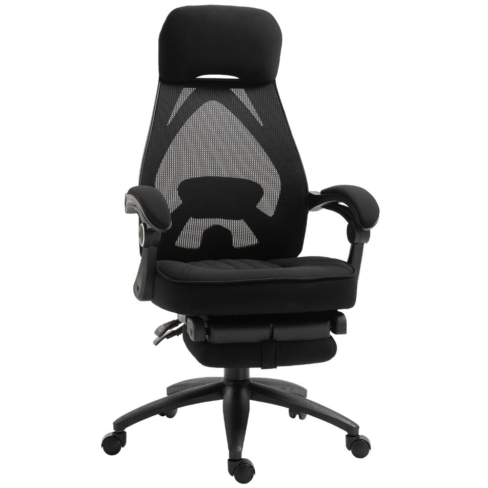 Swivel Office Chair Recliner Lunch Break Chair Adjustable Height w/ Footrest - Office Chair from Vinsetto