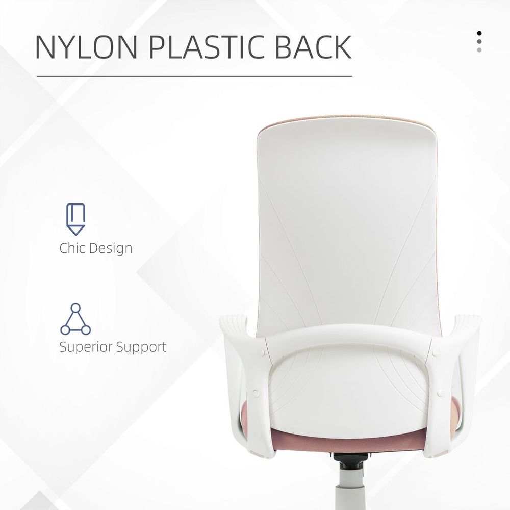 Vinsetto High-Back Home Office Chair Height Adjustable Elastic Desk Chair Pink - Office Chair from Vinsetto