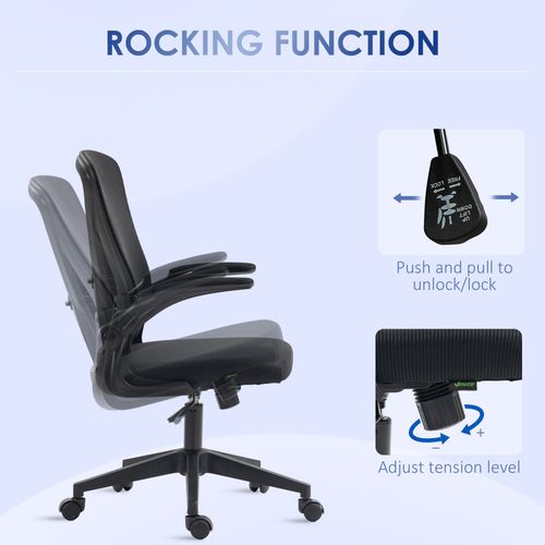 Vinsetto Mesh Office Chair Computer Chair with Lumbar Support, Swivel Wheels - Office Chair from Vinsetto