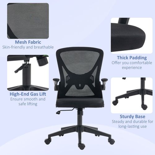 Vinsetto Mesh Office Chair Computer Chair with Lumbar Support, Swivel Wheels - Office Chair from Vinsetto