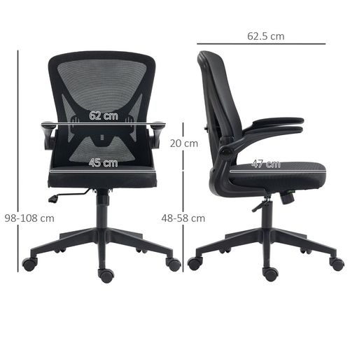 Vinsetto Mesh Office Chair Computer Chair with Lumbar Support, Swivel Wheels - Office Chair from Vinsetto