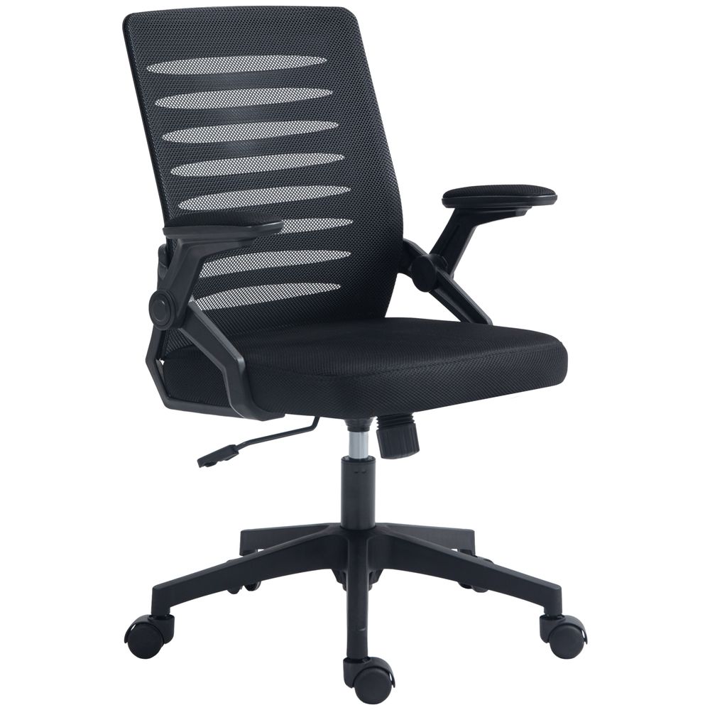 Vinsetto Mesh Office Chair Home Swivel Task Chair w/ Lumbar Support, Arm, Black - Office Chair from Vinsetto