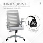 Vinsetto Vinsetto Mesh Office Chair Home Swivel Task Chair w/ Lumbar Support, Arm, Grey - Office Chair