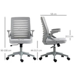 Vinsetto Vinsetto Mesh Office Chair Home Swivel Task Chair w/ Lumbar Support, Arm, Grey - Office Chair