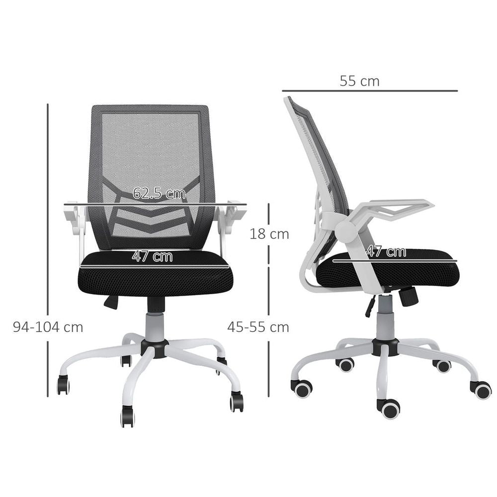 Vinsetto Mesh Swivel Office Chair Task Computer Chair w/ Lumbar Support, Black - Office Chair from Vinsetto