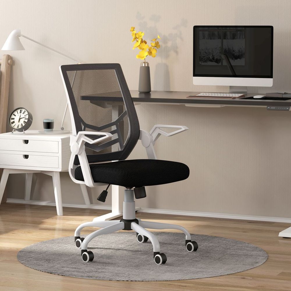 Vinsetto Mesh Swivel Office Chair Task Computer Chair w/ Lumbar Support, Black - Office Chair from Vinsetto