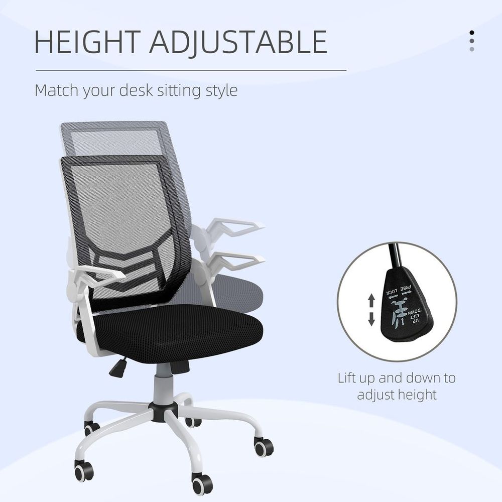 Vinsetto Mesh Swivel Office Chair Task Computer Chair w/ Lumbar Support, Black - Office Chair from Vinsetto
