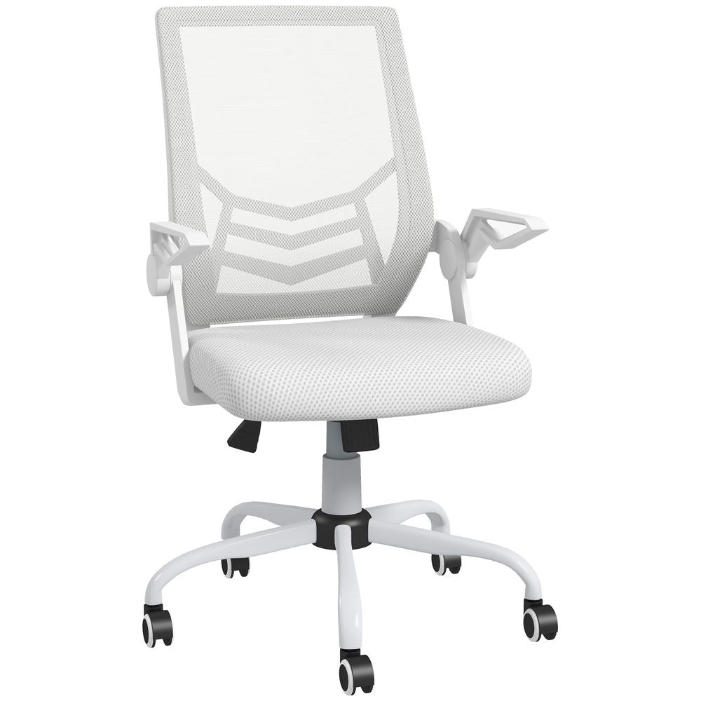 Vinsetto Mesh Swivel Office Chair Task Computer Chair w/ Lumbar Support, White - Office Chair from Vinsetto
